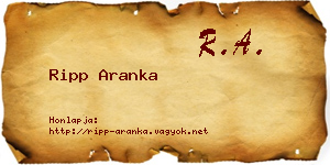 Ripp Aranka névjegykártya