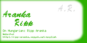 aranka ripp business card